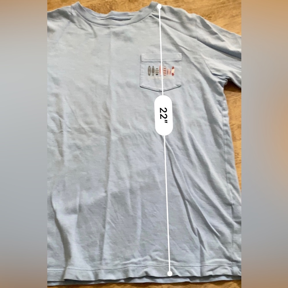 Vineyard Vines Youth Size Medium (12-14) Lt Blue Pocket Short Sleeve Graphic Tee - Picture 10 of 14